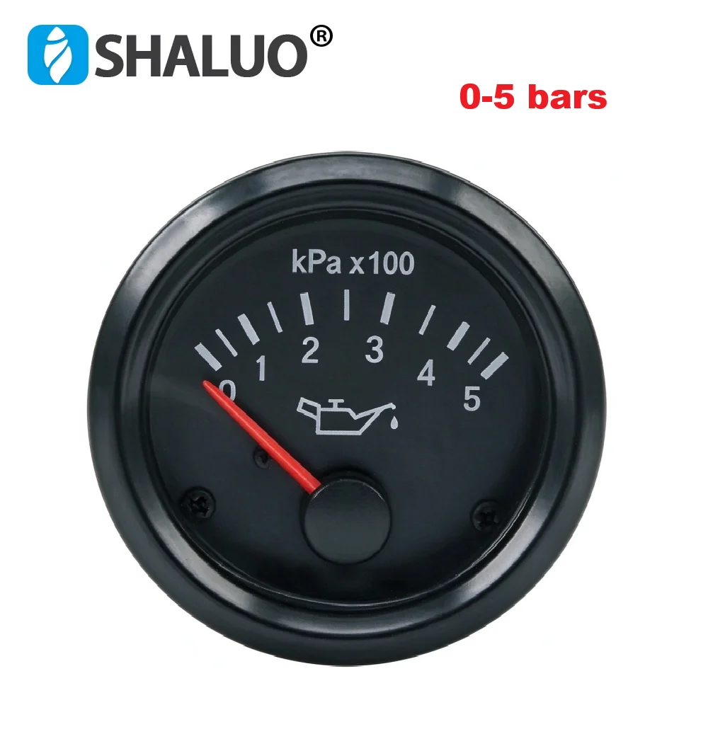 0-10 Bars Diesel Engine Oil Pressure Gauge Oil Pressure Meter For Generator Parts 10Bars 186±2 Ohm 52MM