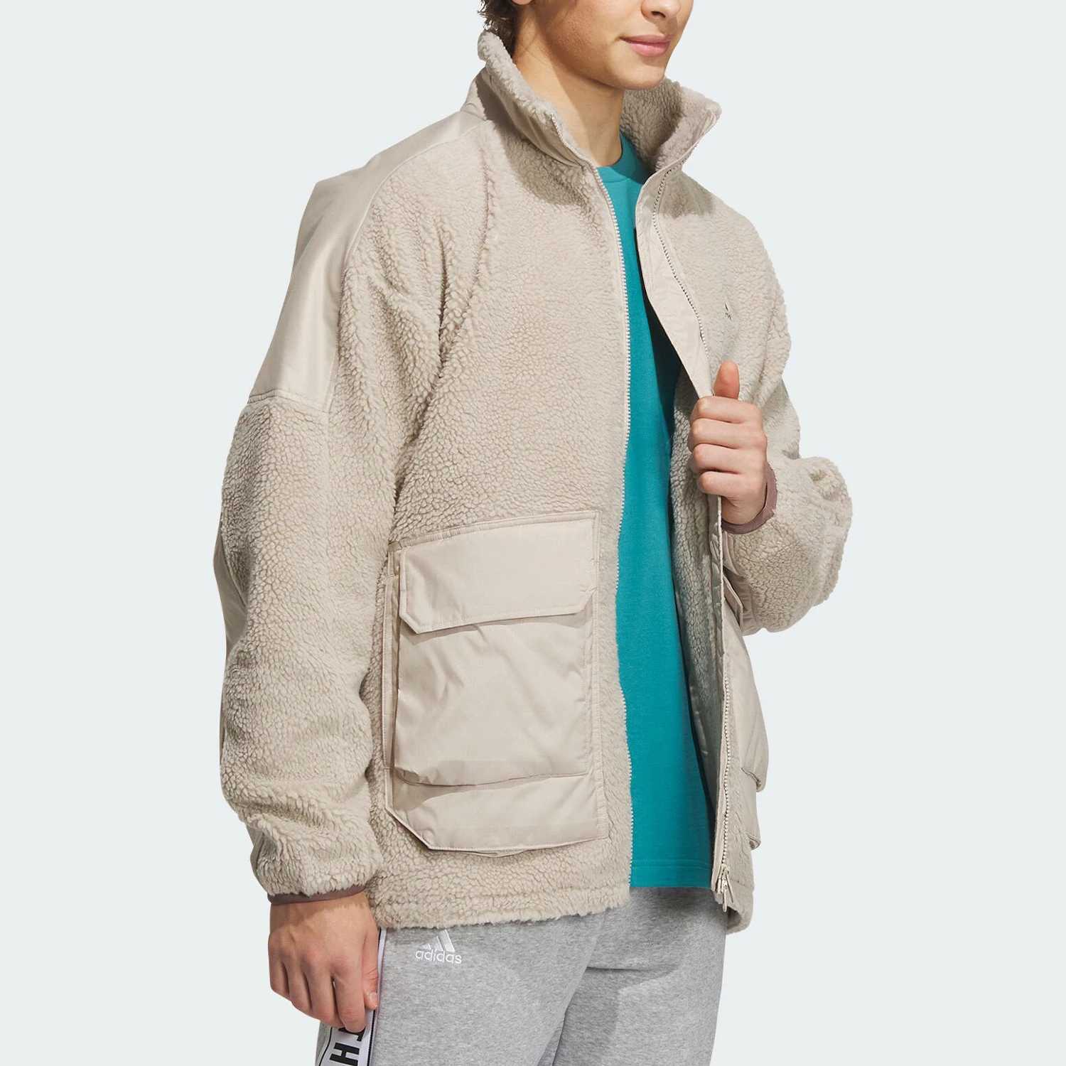 Adidas Official Genuine Winter New Unisex Knit Fleece Jacket IK7342