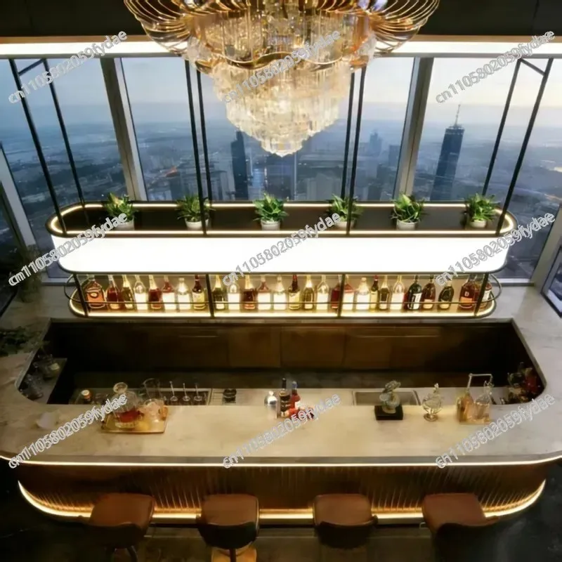 Bar Bar Counter Wine Rack Hanger Decoration Red Wine Display Cabinet Hanging Luminous Wine Cabinet Hanging Cabinet Upside
