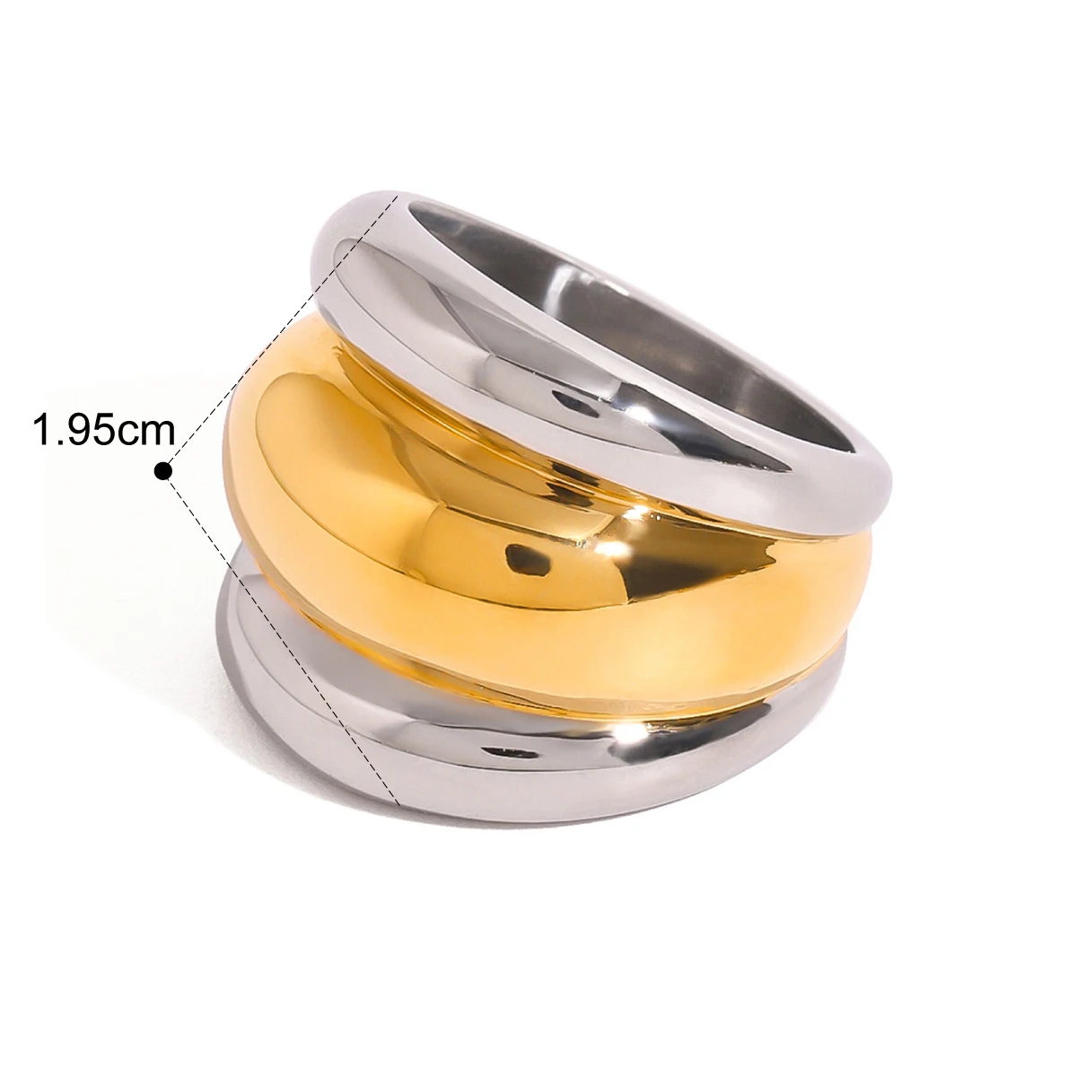 Yori Size 7 Unique Stainless Steel Waterproof Ring 18K PVD Plated Simple Rust Proof Jewelry Bijoux For Women Accessories Gift