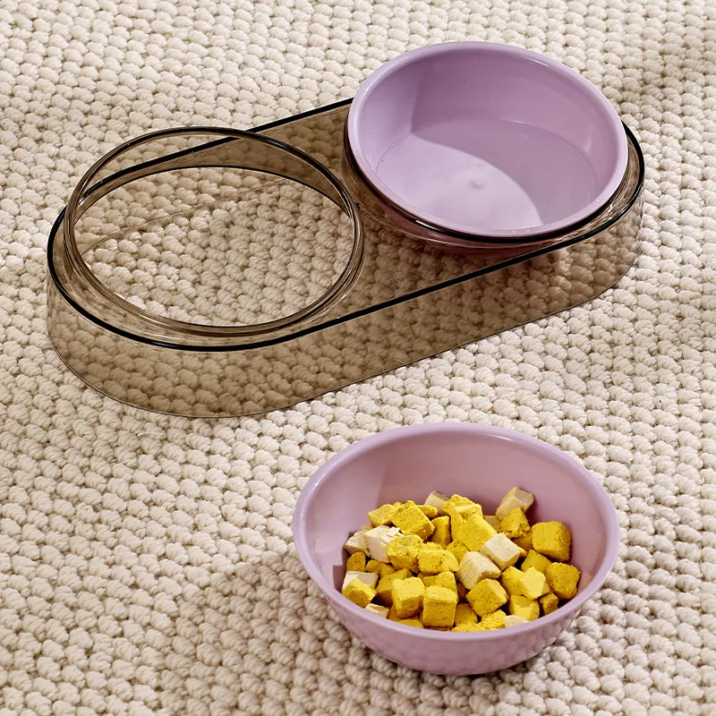 

Double Cat Bowls Candy Colored Dog Bowls Anti-knock Pet Neck Bowls Large Capacity Cat Feeding Plate Pet Supplies Dog Accessory