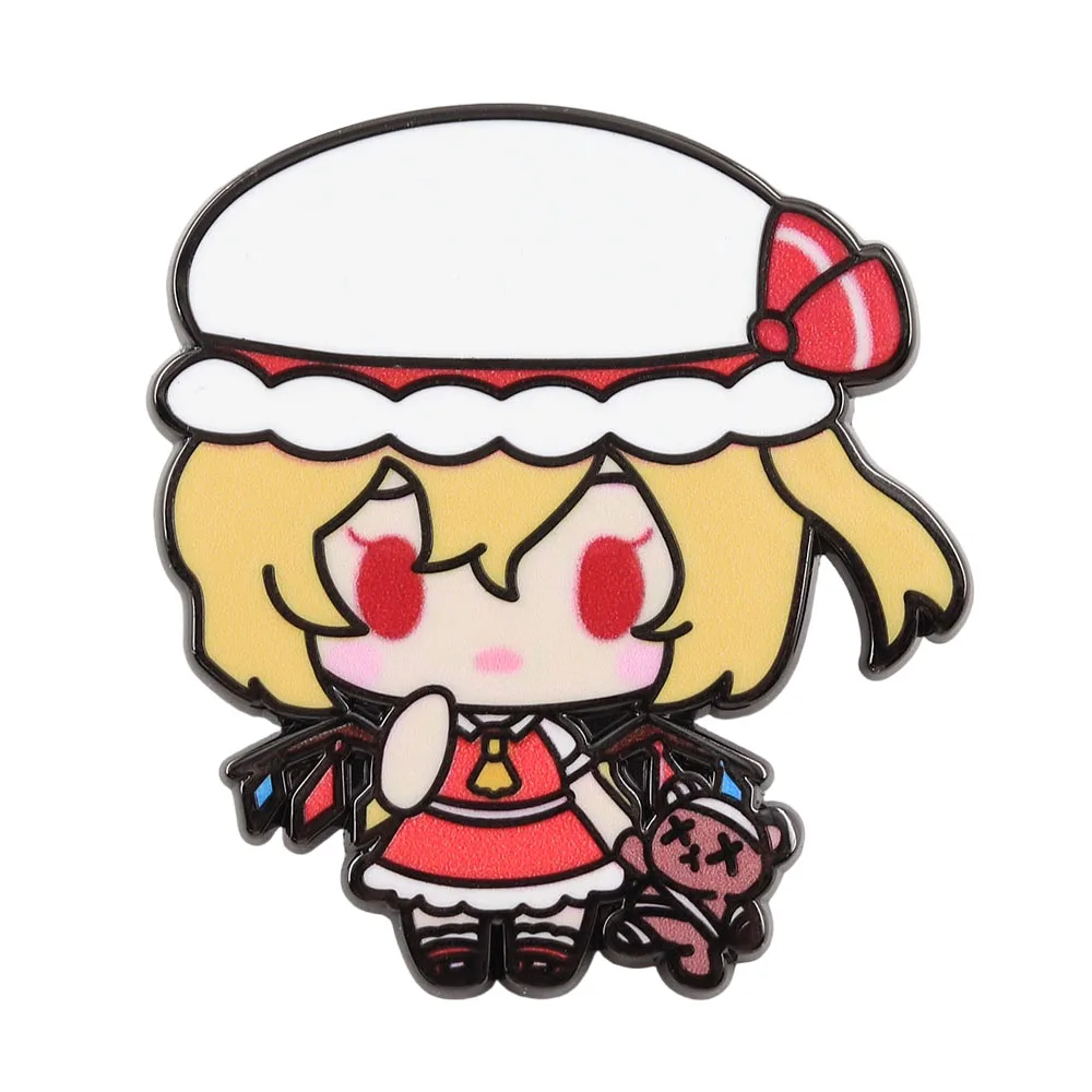 Touhou Project Flandre Scarlet Enamel Pins Cute Anime Flandre Brooches Kawaii Vampire Girl Badge Backpack Lapel Pin Fans Gift