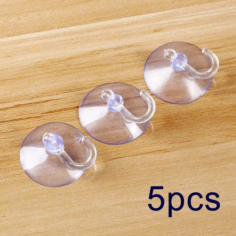 Suction Cups Caps Suckers Glass Window Wall Hook Hanger Kitchen Bathroom Cup Hooks Home Accessories 5Pcs/set