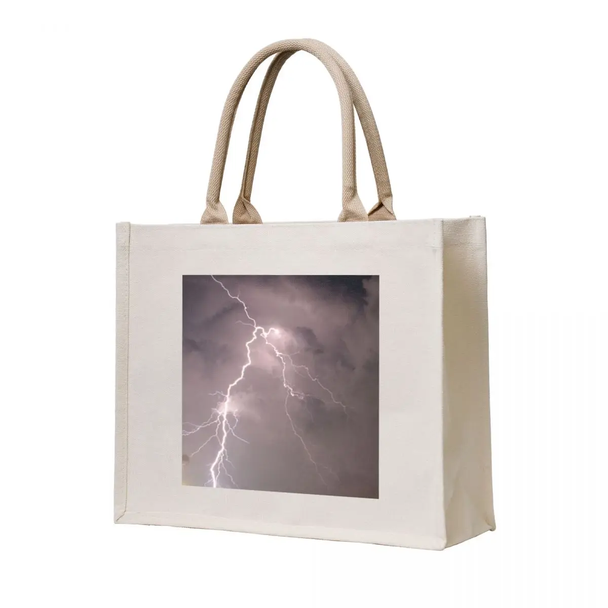 Purple Lightning Cloud Tote Bag Beach bag bag for beach woman shopping