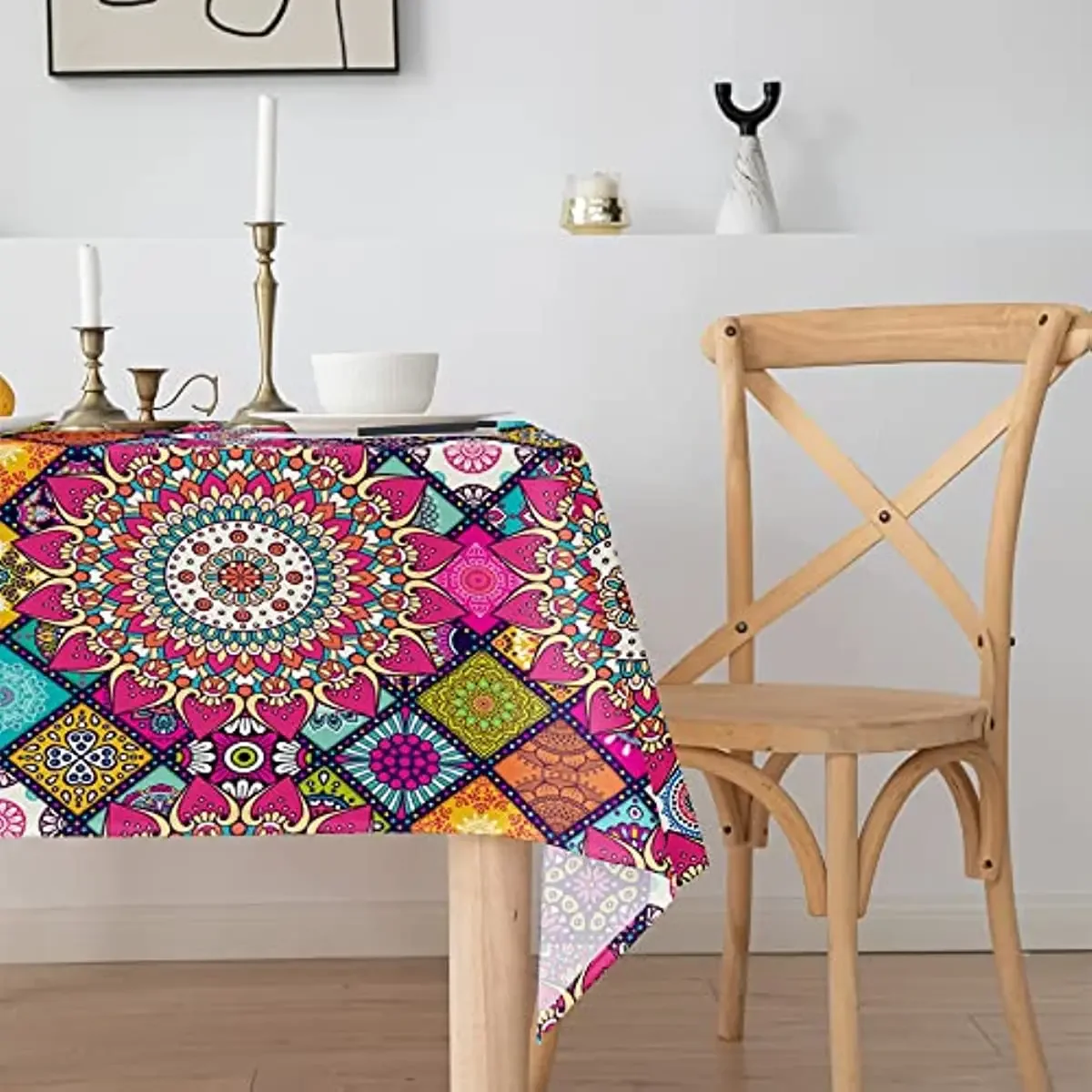 Mandala Flower Waterproof Tablecloth Holiday Party Decoration Anti-stain Rectangular Tablecloths Wedding Decor Table Cover