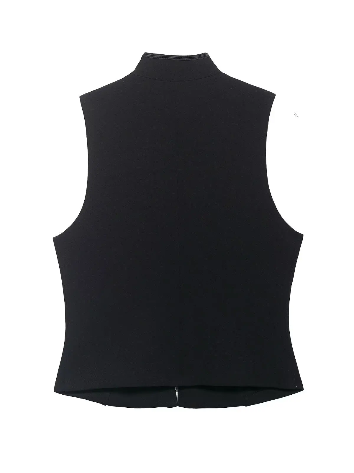 Women's Wind Stand Collar Double Row Button Rope Knot Decorated Vest Spring 2026 Design Sense Outerwear Regular Length
