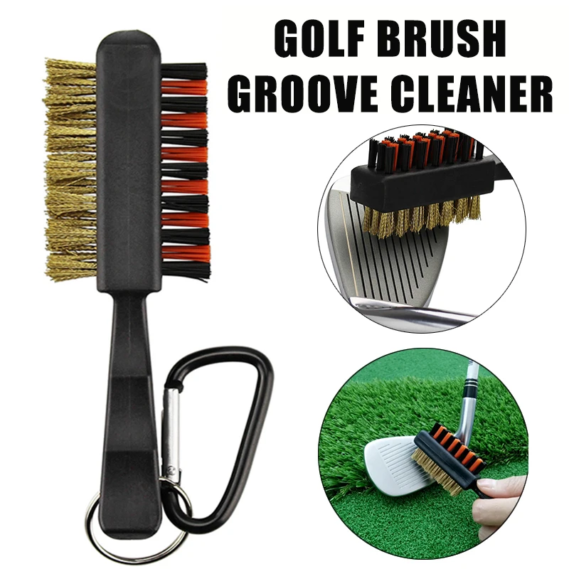 1/2 Pcs Golf Club Brush Groove Cleaner Dual Sided Tools Portable Metal Lightweight Nylon Accessories for Iron