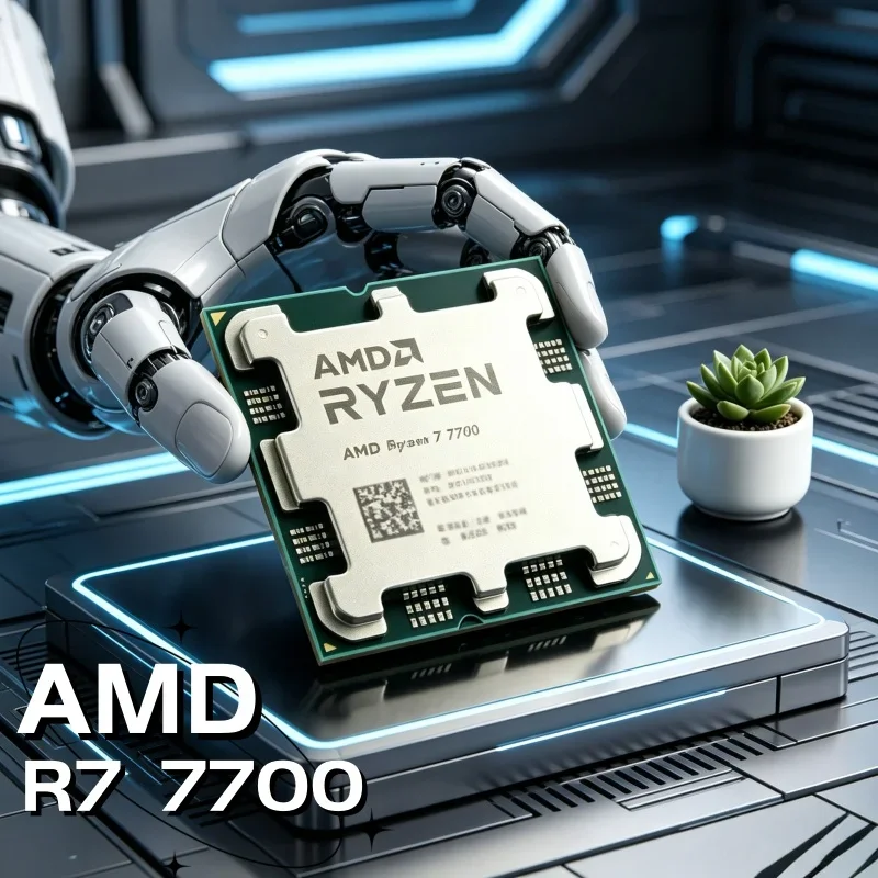 AMD Gaming Dedicated Unlockable CPU AMD R7 7700 8C16T 5.3GHz AM5 Desktop Component No Retail Pack