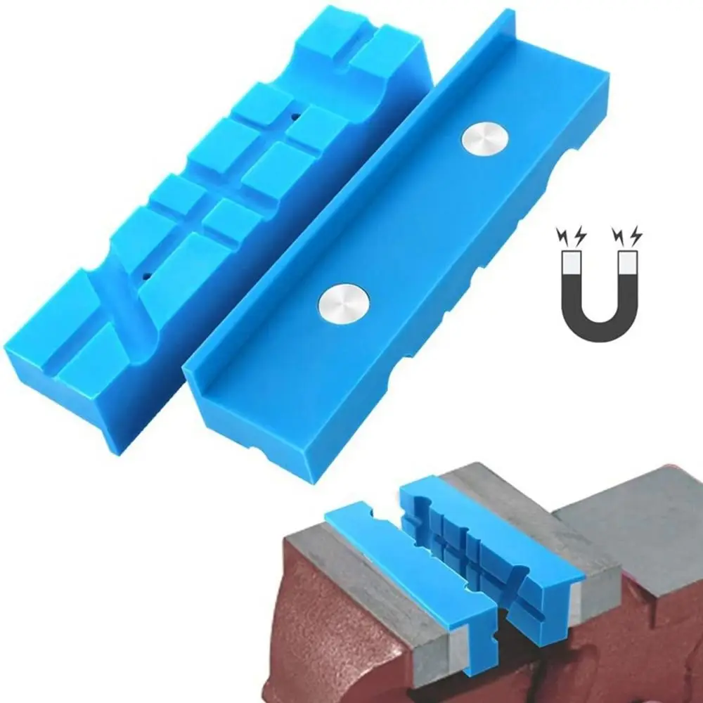 4/5/6inch Bench Vice Magnetic Soft Pad Blue Green Magnetism Magnetic Rubber Cover Pads Accessory Anti Slip Grain