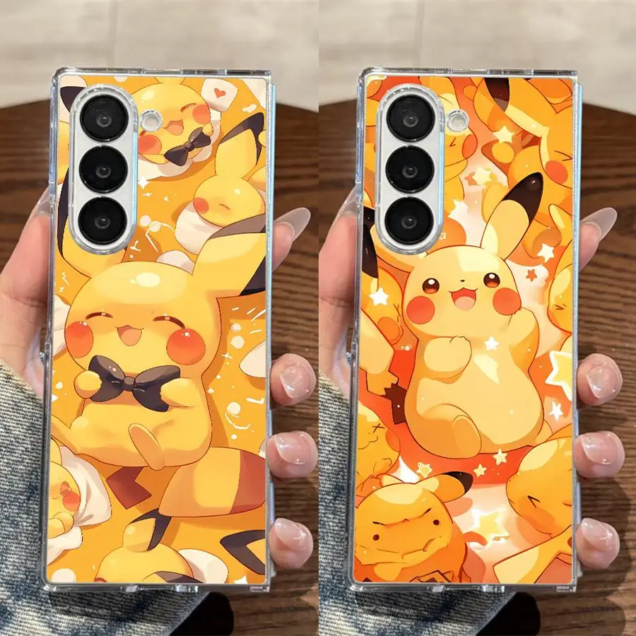 サムスンギャラクシー ZFold3 ZFold7 ZFold5 ZFold4 ZFold6 Z フォールド 7 6 5 4 3 ハード電話カバー P-ポケモンピカチュウ