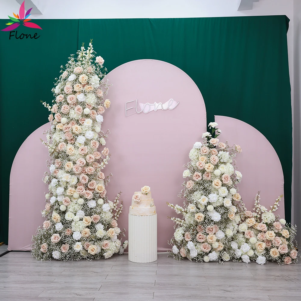 

Wedding Decoration Birthday Event Fiore Artificiale High Quality Milk White Rose Babybreath Florl Arrangements Decor HY2295