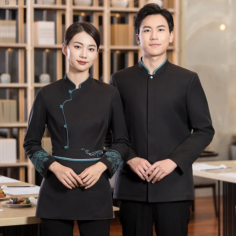Hotel Restaurant Waiter Uniforms Long-sleeved Catering Food Service Waiter Overalls Fast Food Chef Western Restaurant Jacket