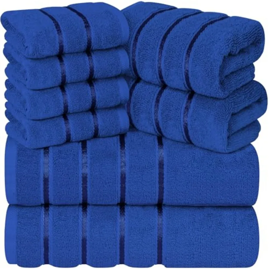 

Luxury for room Set of 8-2 2 4 Washcloths - 600 GSM 100% Cotton Ring Spun Viscose Border Set