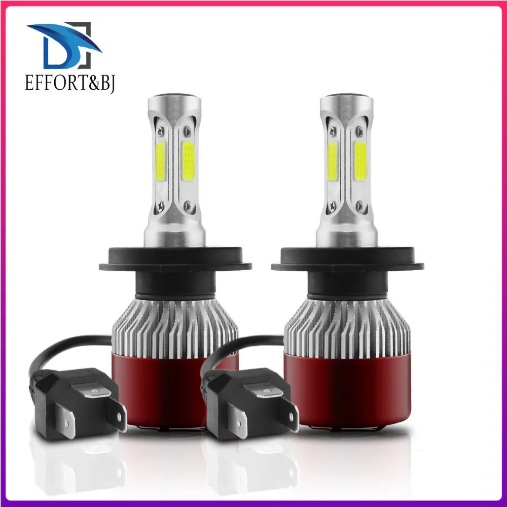 Car LED Headlight T8R H4 144W 14400LM Auto Headlamp COB LED Chips Light Bulb