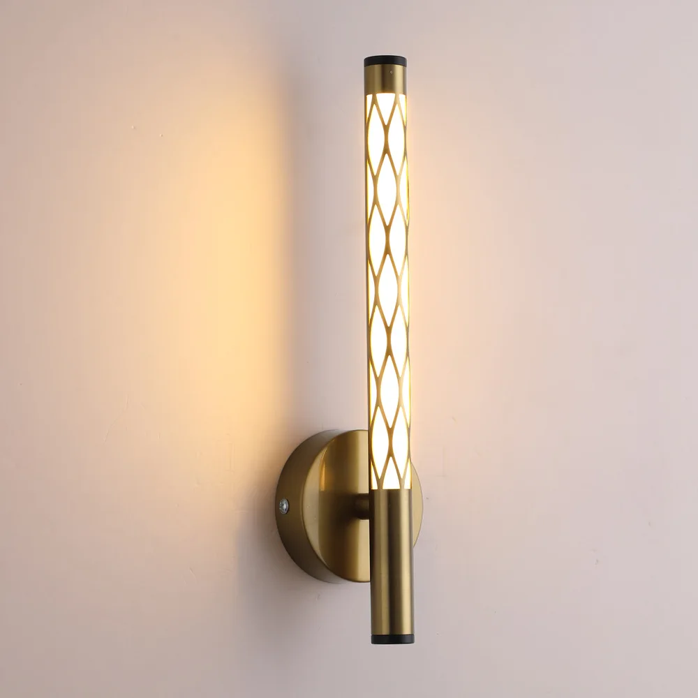 

Nordic Modern Wall Lamp Home Decorations Living Room Bedroom Sofa background Gold Long Internal LED Wall Light Sconces Lighting