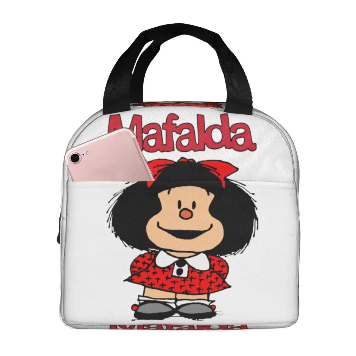 Cute Mafalda Resuable Lunch Box Women Waterproof Argentine Cartoon Quino Comics Thermal Cooler Food Insulated Lunch Bag