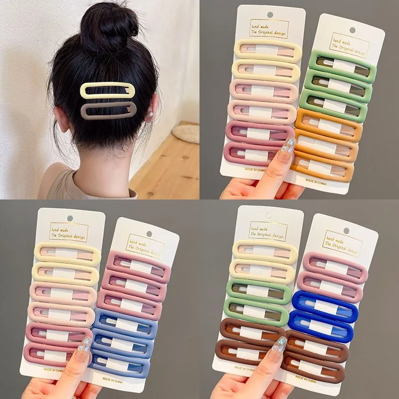 6pc Fashion Practical Versatile Morandi Color BB Hairpin Hair Side Clips for Girls Women Kids Childs Ladies Hair Accessories