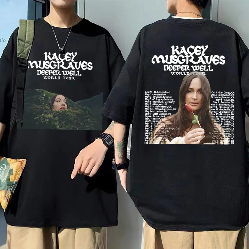 

Singer Kacey Musgraves Deeper Well World Tour T-shirts Men Women Casual Cotton Oversized Tshirt Male Fashion Vintage T Shirts