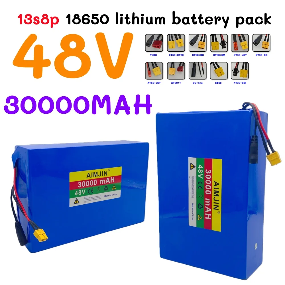 

18650 Lithium 13s8p battery pack 48V battery 30000mah for scooter，Wheelchair, backup power supply
