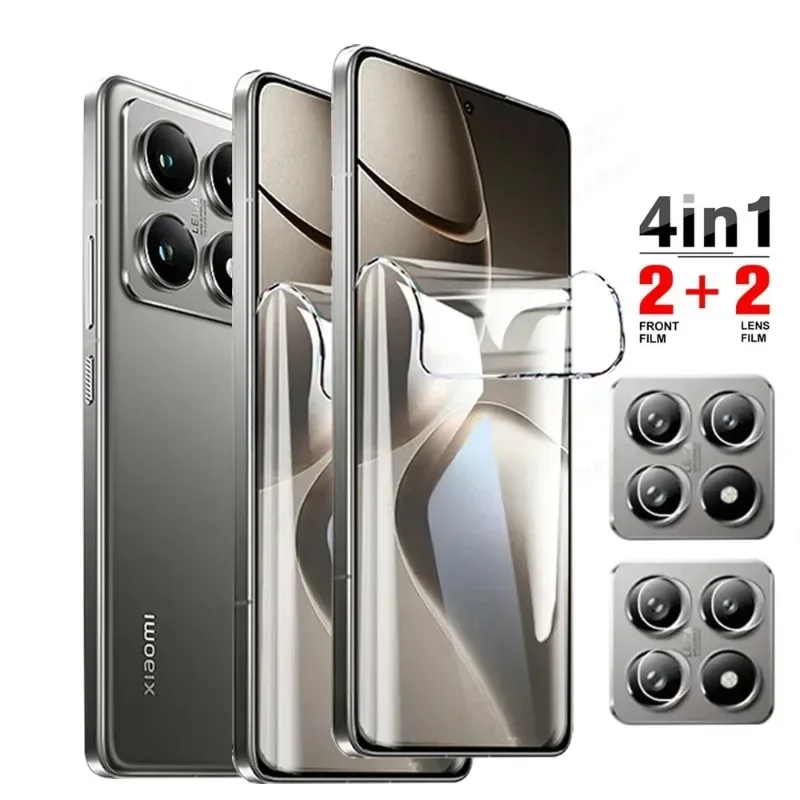 4in1 Hydrogel Film Für Xiaomi 15 14 13 14T 13T 12T 12 11T Pro 11 10 Lite kamera Objektiv Screen Protector Nicht Glas Film