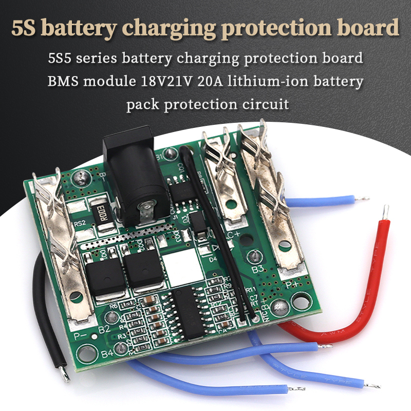  5S 18V 21V 20A Battery Charging Protection Board Li-Ion Lithium Battery Pack Protection Circuit Board BMS Module For Power Tools