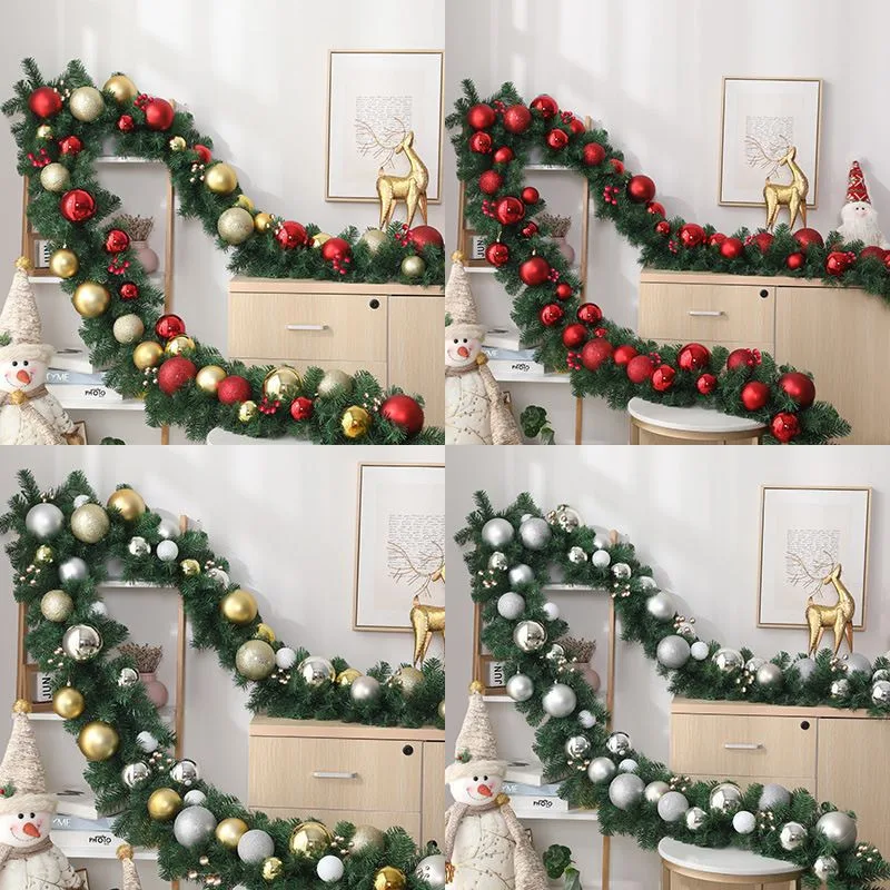 

Christmas Rattan 2.7m Vertical Embroidery Decoration Rattan Wreath Rattan Circle Hanging Decoration Shop Mall Hotel Home Pendant