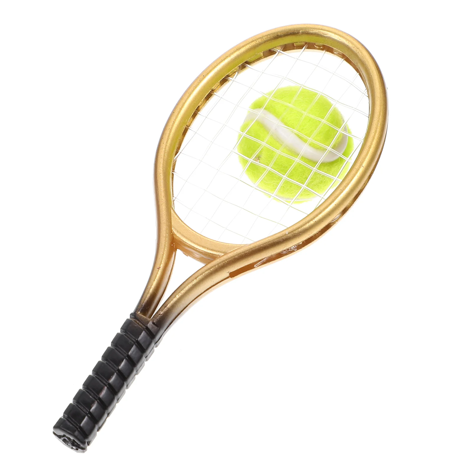 

2 Sets Mini Tennis Racket Accessory for Dollhouse Plastic Miniature Tennis Equipment Home Decor Miniature Toy