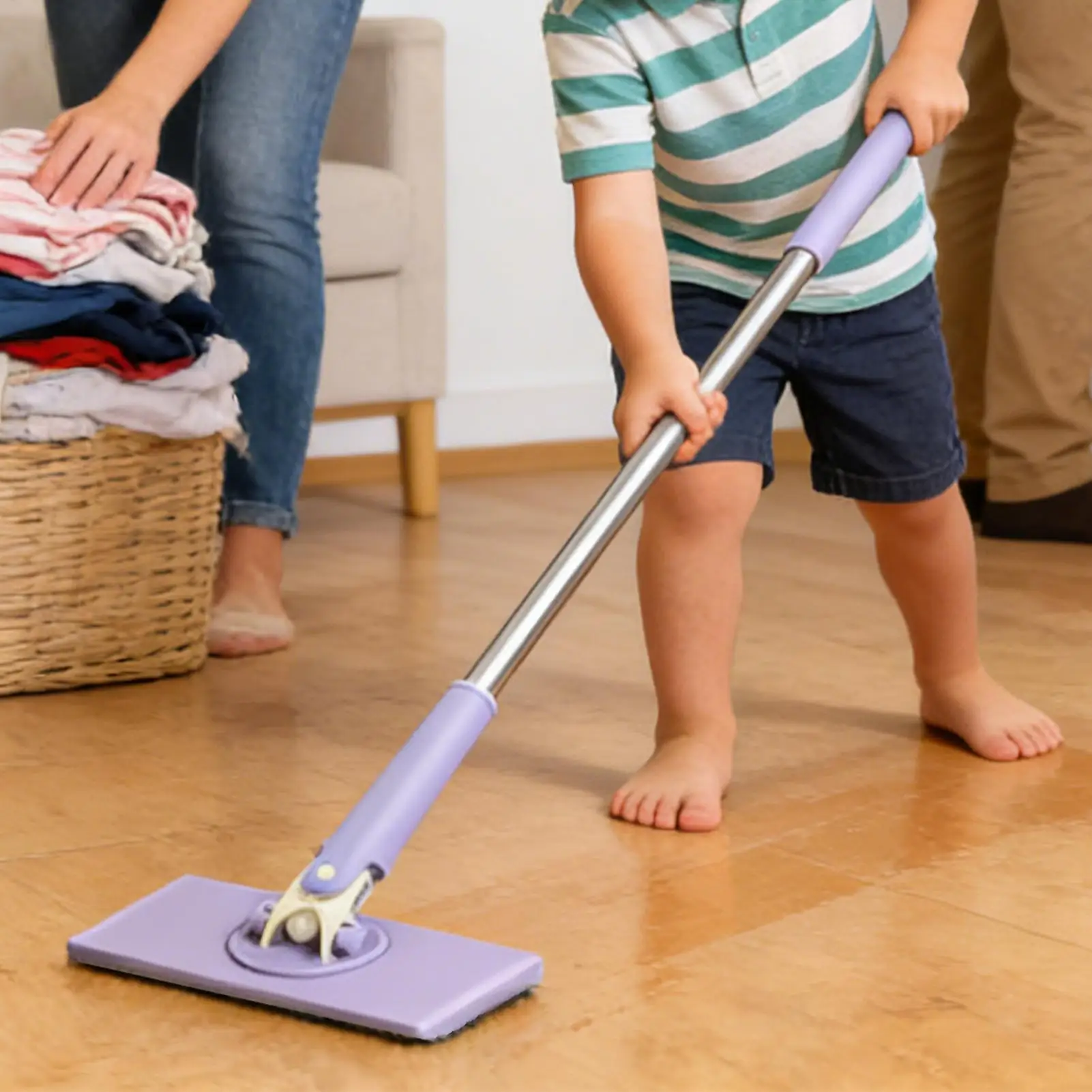 

Мини-швабра с автоматической сменой салфетки, складная, с вращением на 360 градусов, для кухни, ванной и уборки посуды