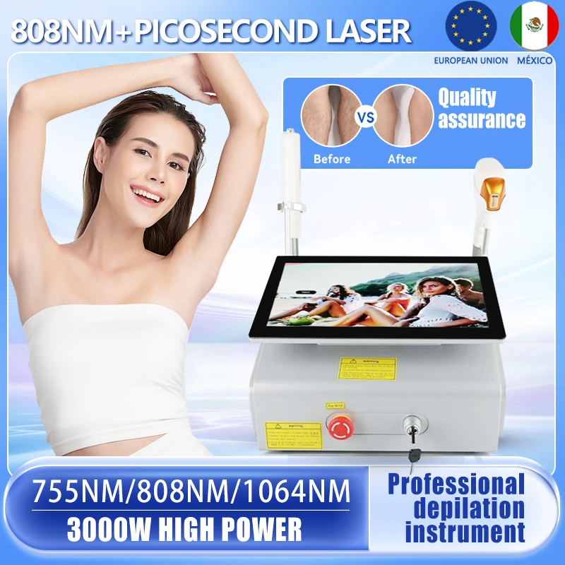 Picosecond Laser Tattoo Removal Handle Picosecond Laser Tattoo Remover Machine 2 in 1 Diode Professional Hair 808nm Painless Arm