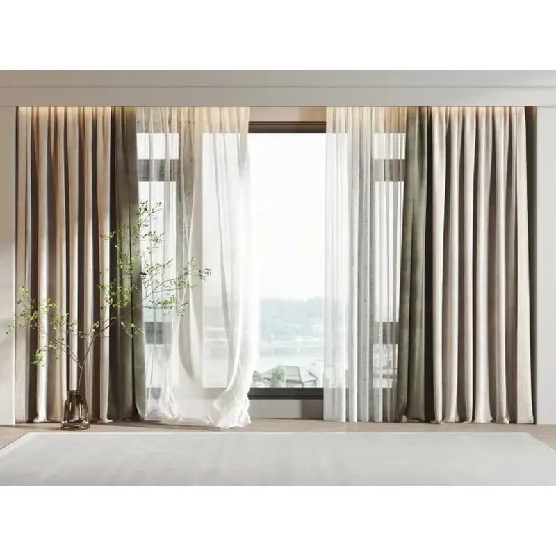 Bespoke Blackout Soundproof One-Stop Villa Project Solution Modern Living Room Window Drapes Curtains