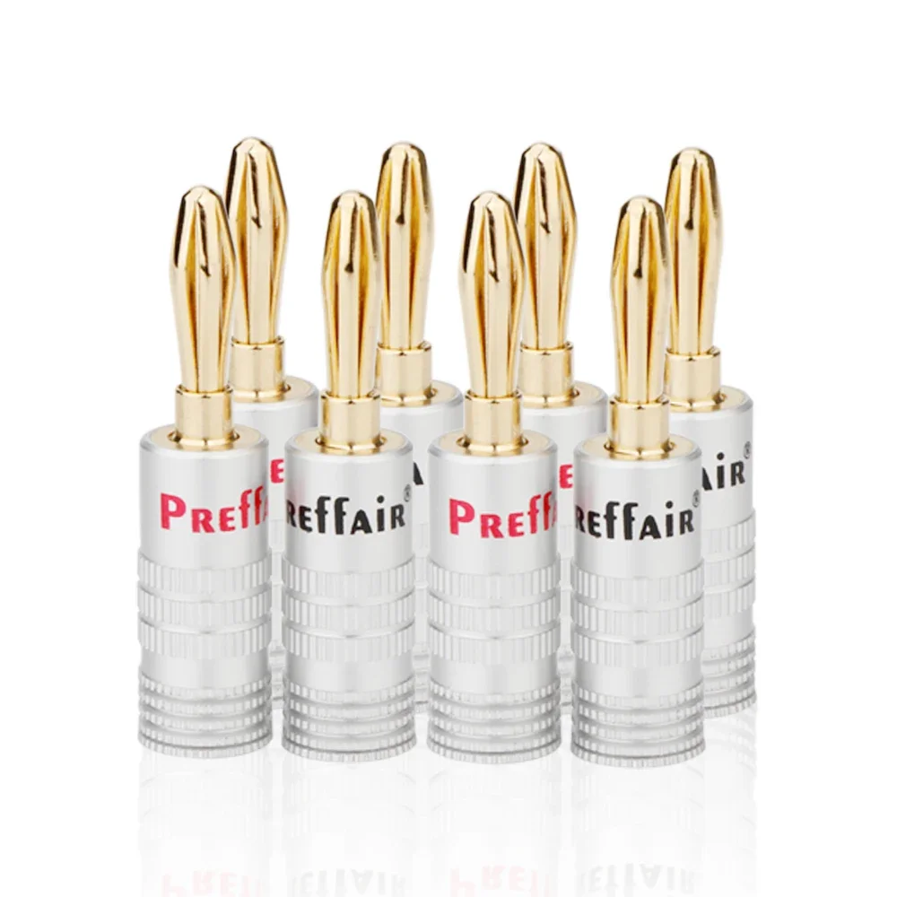 

BA1427 High-End 4mm Speaker Banana Plugs 24K Gold-Plated Connectors with Locking Adapter & Anti-Loose Screws