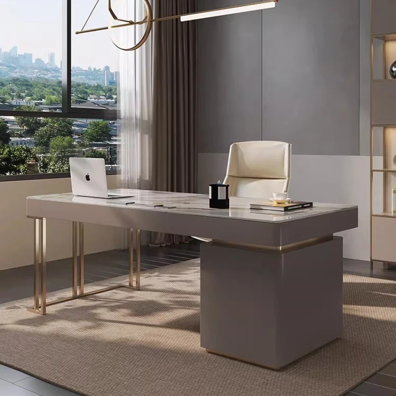 Modern Simple Office Desks And Workstations Light Luxury Computer Table Desk Notebook Table Bookcase Office Furniture Study Desk