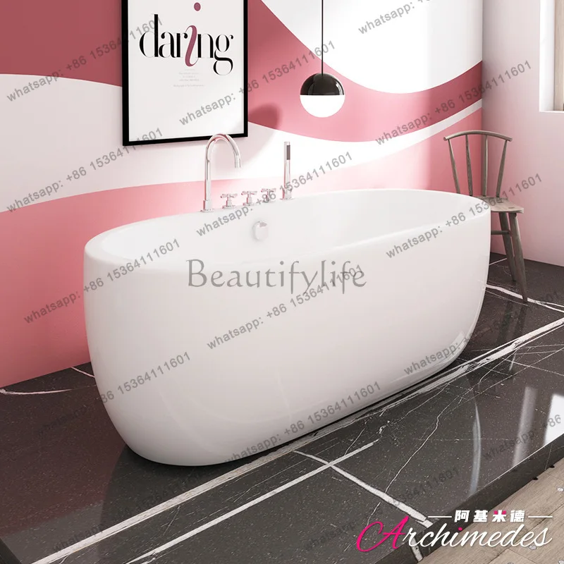 

Hotel spa acrylic bathtub with water outlet independent manufacturer bathtub AJ-6048