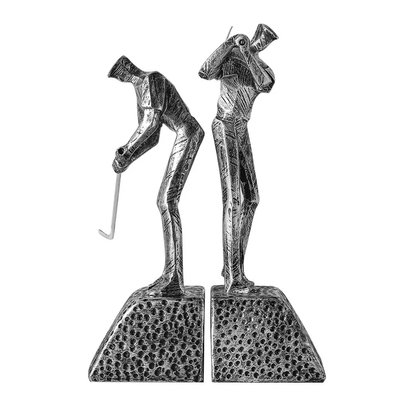 

Golf Player Sculpture Bookends Resin Celebrity Golfer Book Stands Club Figure Ornament Office Organizer Decor Craft Souvenir