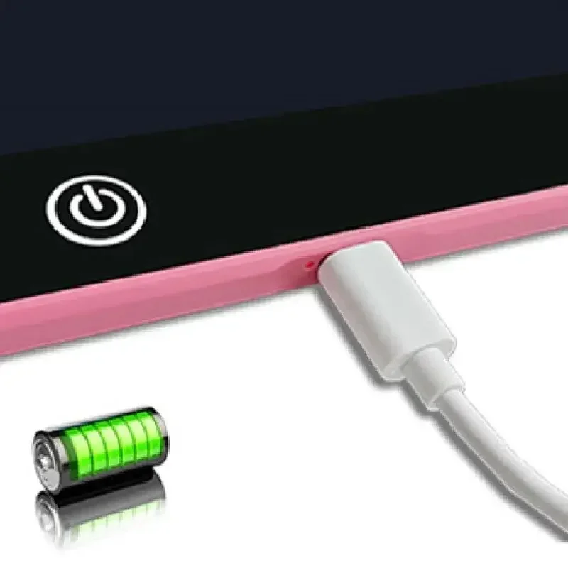 تابلت كتابة LCD قابل لإعادة الشحن مقاس 16 بوصة/41 سم، كتابة الضغط المتكرر بشحن USB، هدية تعليمية لعيد الميلاد والكريسماس