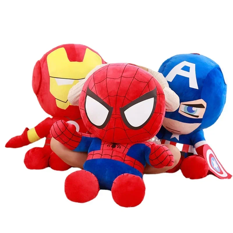 

Large 100cm Superhero Iron man Spiderman Captain America Stuffed Plush Toy Spider Doll Room Ornament Bed Sofa hold pillow Gift