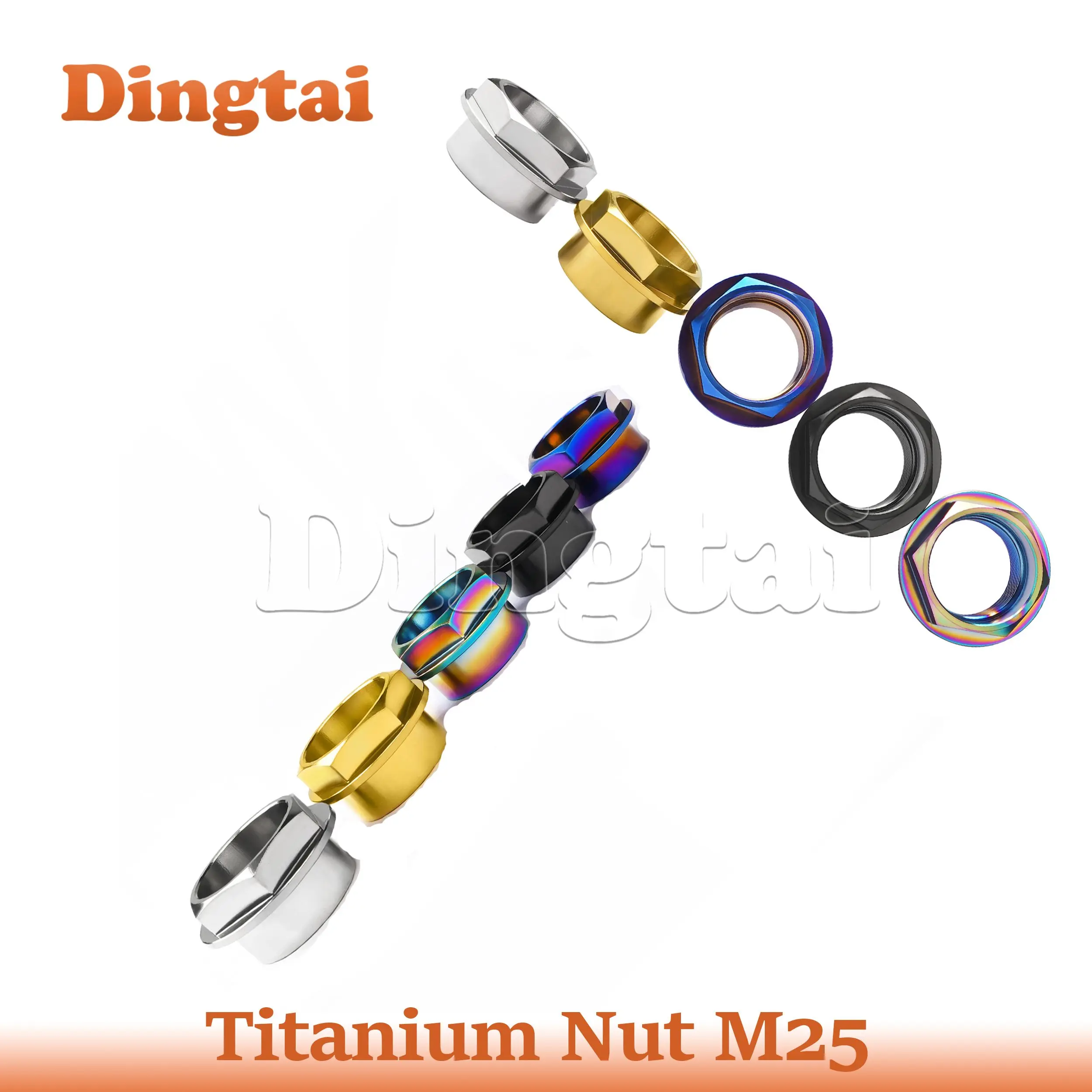 Dingtai Titanium Flange Nuts M25 x Pitch1.25mm Front Wheel Axle Nut for Motorcycle DUCATI