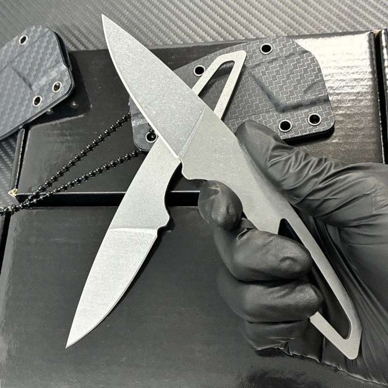 2025 EDC الرقبة معلقة في الهواء الطلق صغيرة صلابة عالية سكين مستقيم متكامل K غمد سكين جيب ، المحمولة في الهواء الطلق سكين الإنقاذ
