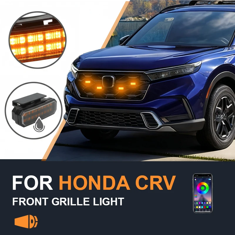 

FOR Honda CRV Specialized center grid small yellow light Front Grille Lights LED Decorative Warning Light Pickup 12V ﻿