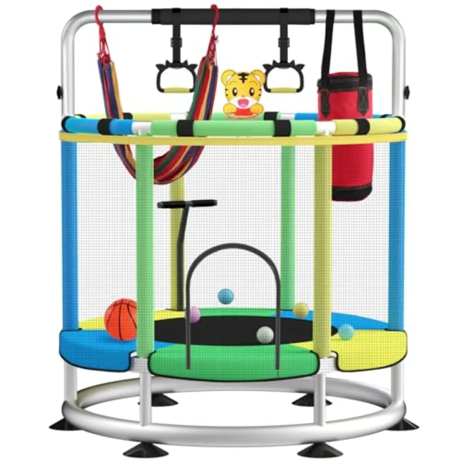 Indoor Indoor outdoor toddler trampoline with basketball hoop adjustable round bottom design durable steel frame blue and red color sa - Aliexpress Deal