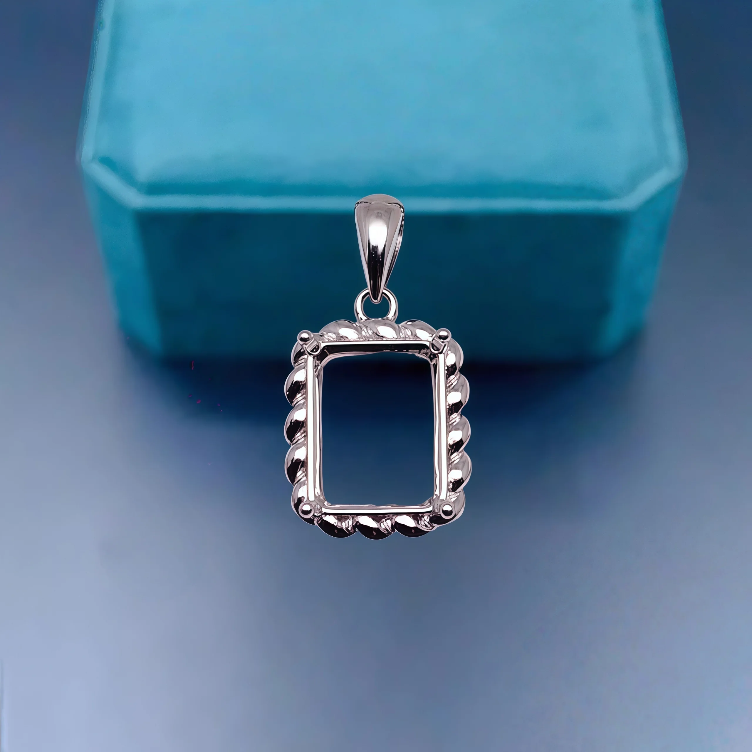 

Модный пустой держатель для подвески «сделай сам», стерлинговое серебро S925, 8*10 мм, квадратный камень, изысканный простой дизайн, очаровательные ювелирные изделия для женщин