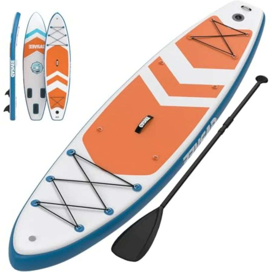 

Inflatable Stand Up Paddle Board for youth adults of all skill levels, PVC material, blue, ultra-light with non-slip EVA deck a