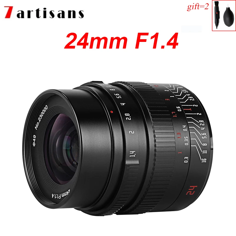 7artisans 7artisans, размеры 24 мм, F1.4, тонкие линзы с большой диафрагмой для камер FUJI X Sony E Canon EOS R M4/3 Nikon Z