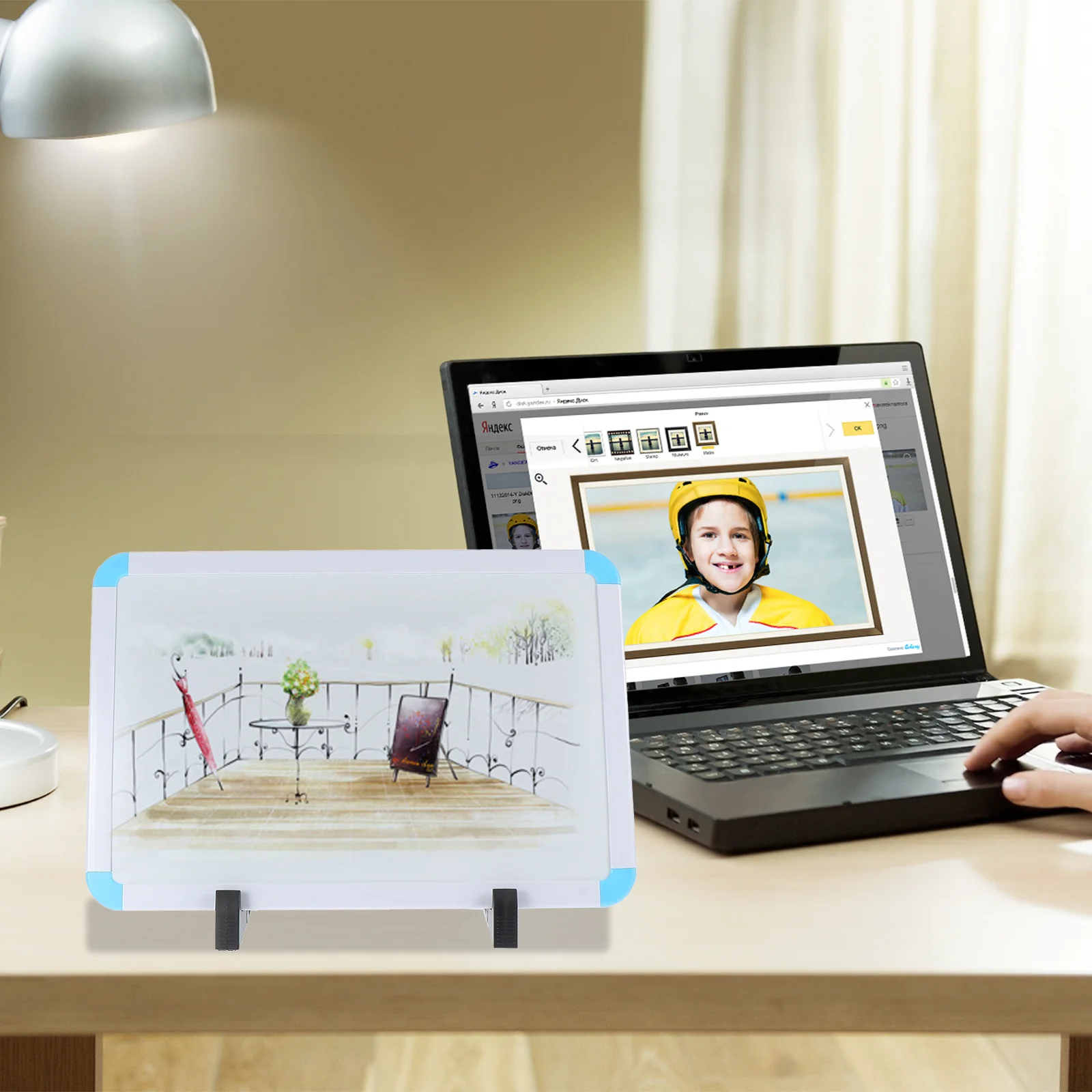 1Set Double-Sided Magnetic Writable Whiteboard with Stand for Office Message Painting Drawing Board Educational Use