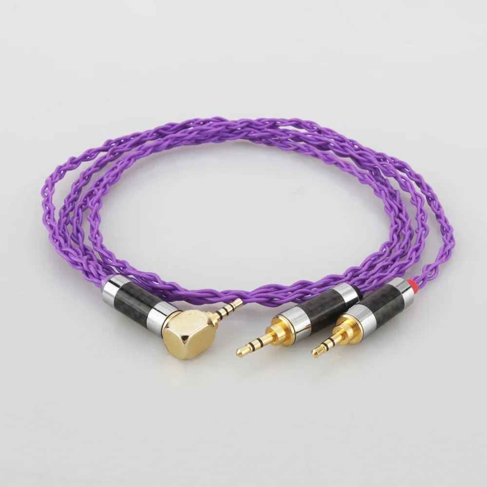 Audiocrast P819AG OCC Silver Plated 2.5mm Right Angled Balanced Male to Dual 2.5mm Male Cable for Hifiman HE400S HE-400I