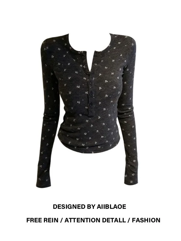 

Женская корейская футболка больших размеров с длинным рукавом, с цветочным принтом, облегающая, осенне-зимняя, красивая базовая одежда для ношения под одеждой