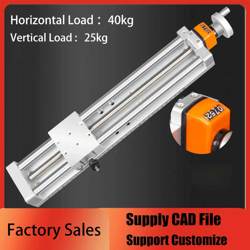 Manual Linear Slide Module T Screw Ball Screw Handwheel Precision Micrometer Adjustment Cross Guide Digital Display 80mm Width