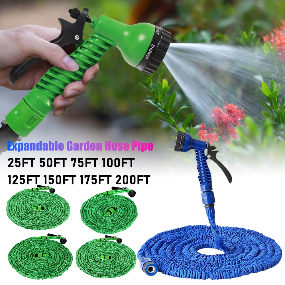 Tuyau d'arrosage de jardin extensible 25 pieds-125 pieds, haute pression, lavage de voiture, tuyau d'eau Flexible magique, outils de nettoyage d'irrigation de Jardin