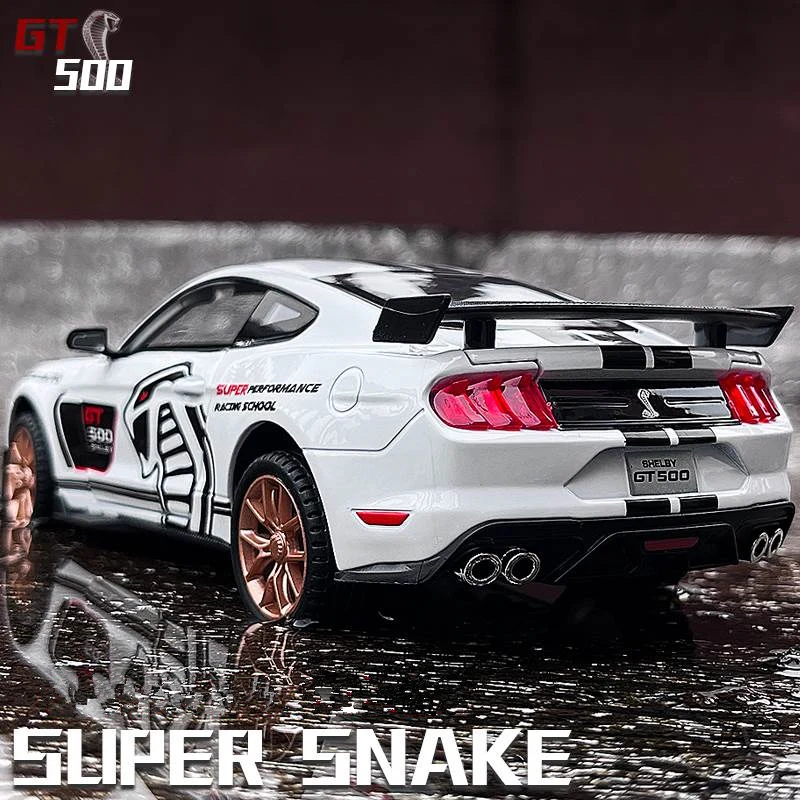 1:32 Ford Mustang Shelby GT500 Alloy Sports Car Model Diecast Metal Car Model Sound and Light Simulation Collection Kid Toy Gift