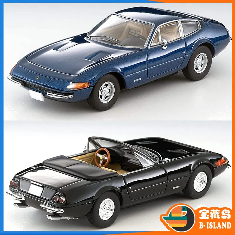 TAKARA TOMY TOMYTEC TLV 328 GTB czerwono-czarne modele samochodów ze stopu GTS Cabriolet 365 GTB4, ozdoby dla dorosłych, zabawki dla chłopców, prezenty dla dzieci